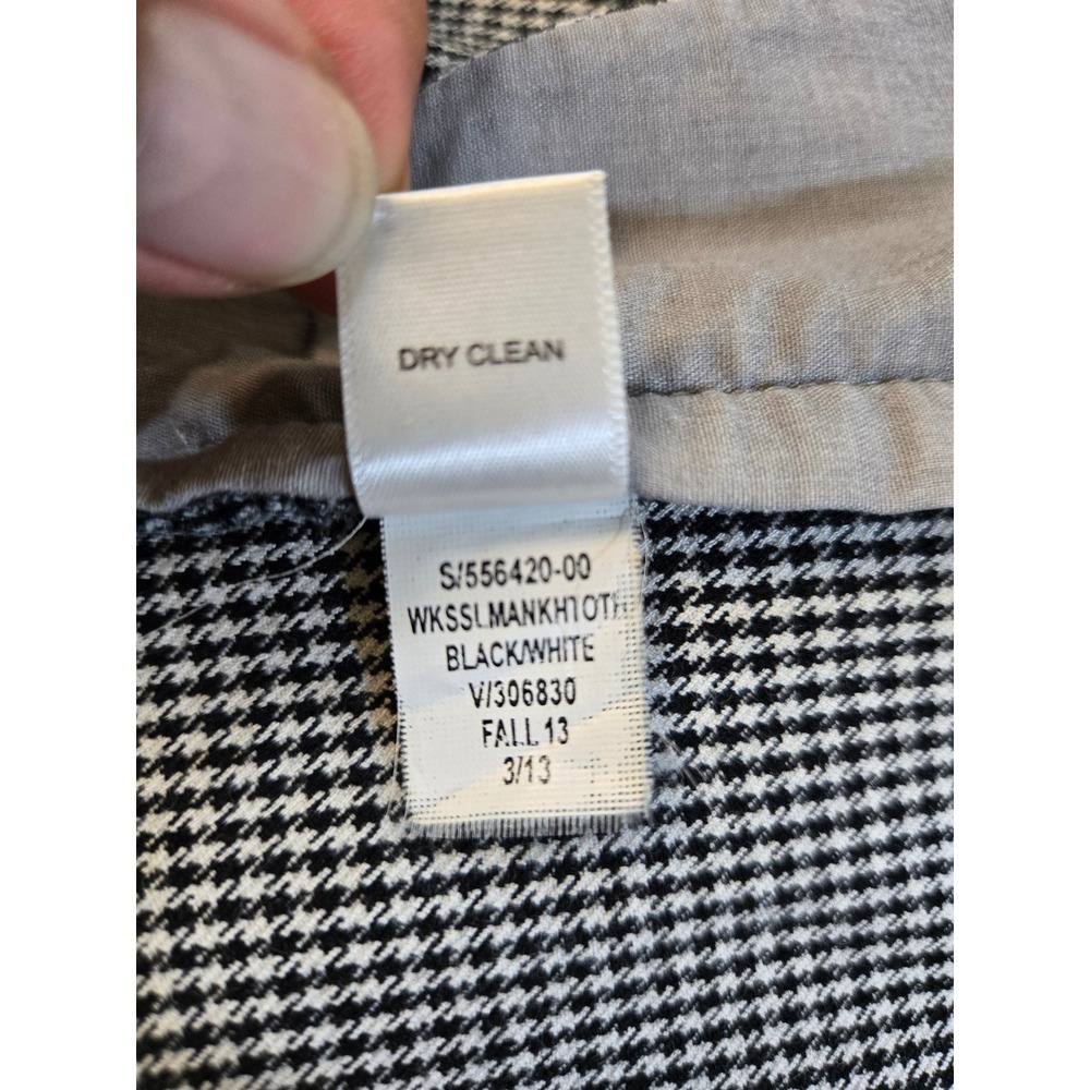 Banana Republic Sloan Fit Pants Womens 6 Black White Houndstooth Slim Ankle - Picture 4 of 13